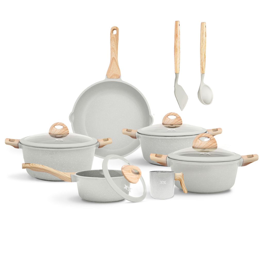 Black Friday Jogo de Panelas 5 Peças Revestido em Cerâmica Granito Antiaderente