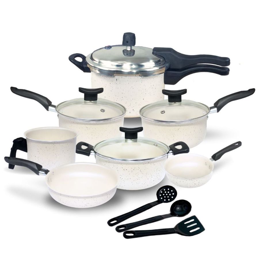 BLACK FRIDAY Jogo de Panelas Antiaderente 10 Peças Panela de Pressão Fechamento Externo 2.5L